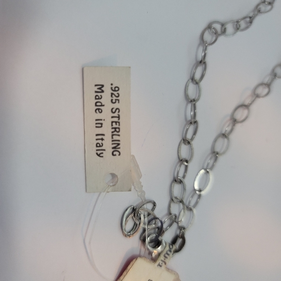 ITALIAN HANDCRAFTED CRYSTAL NECKLACE ON STERLING SILVER CHAIN - Picture 11 of 14